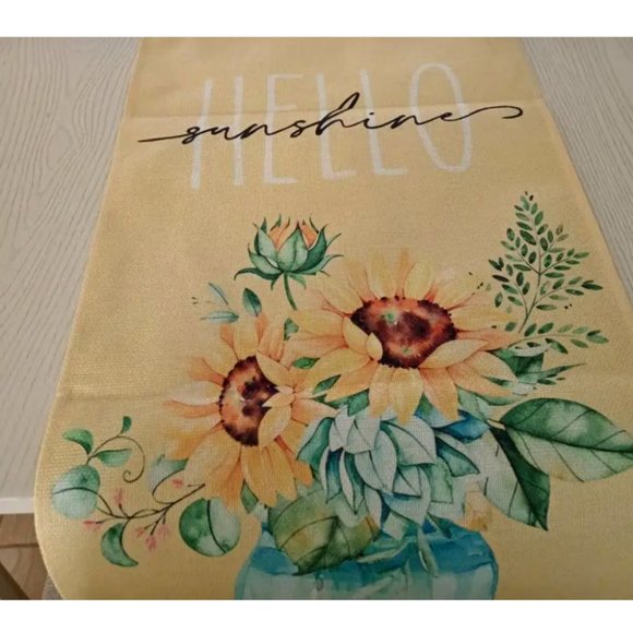 Farmhouse Table Runner Sunflower Decor Spring Summer Cottage Decorative Cloth - Picture 5 of 8